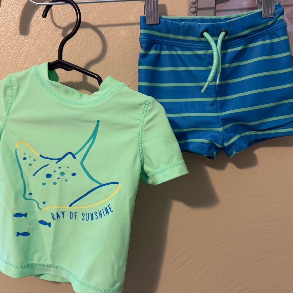 Ray of Sunshine Kids Swim Set - Green and Blue